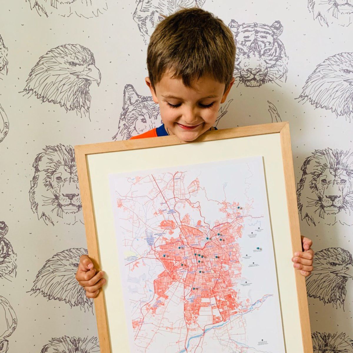 MAPA PINS SANTIAGO RETRO MARCO ALMENDRA