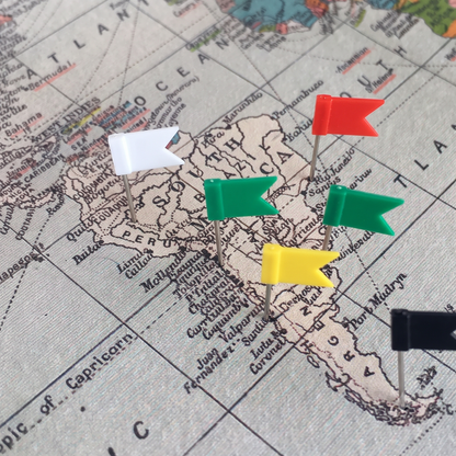 Pack 50 Pins de Banderas para Mapas Pineables