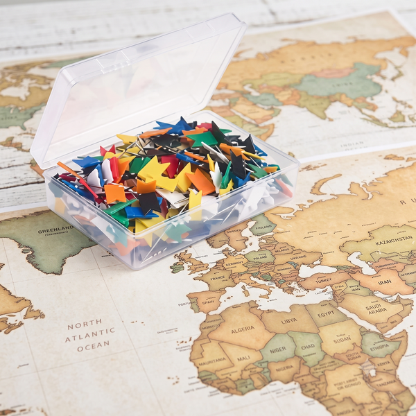 Pack 50 Pins de Banderas para Mapas Pineables - Pilgrim Tienda para viajeros