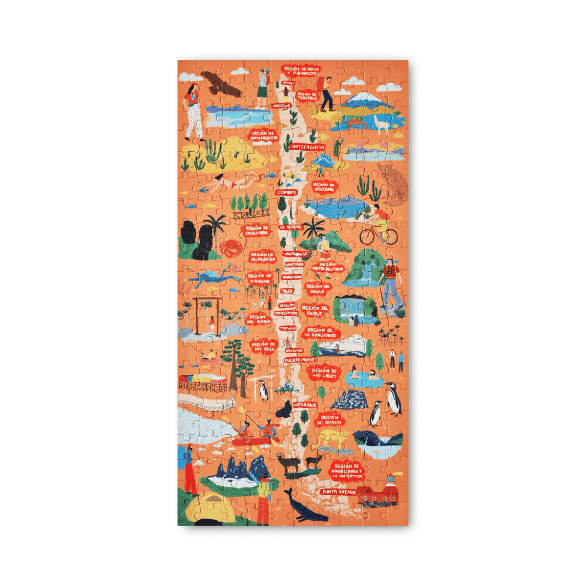 PUZZLE MAPA DE CHILE REGIONES Y CIUDADES 200 PIEZAS - Pilgrim Tienda para viajeros