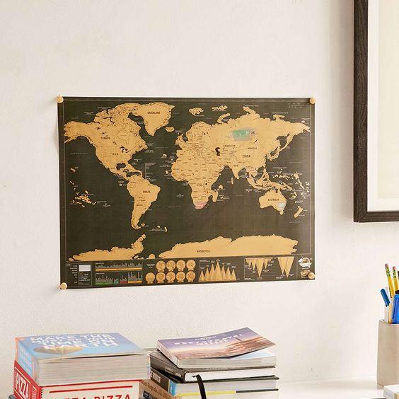 MAPA RASPABLE NEGRO GRANDE (82 x 59 CMS)