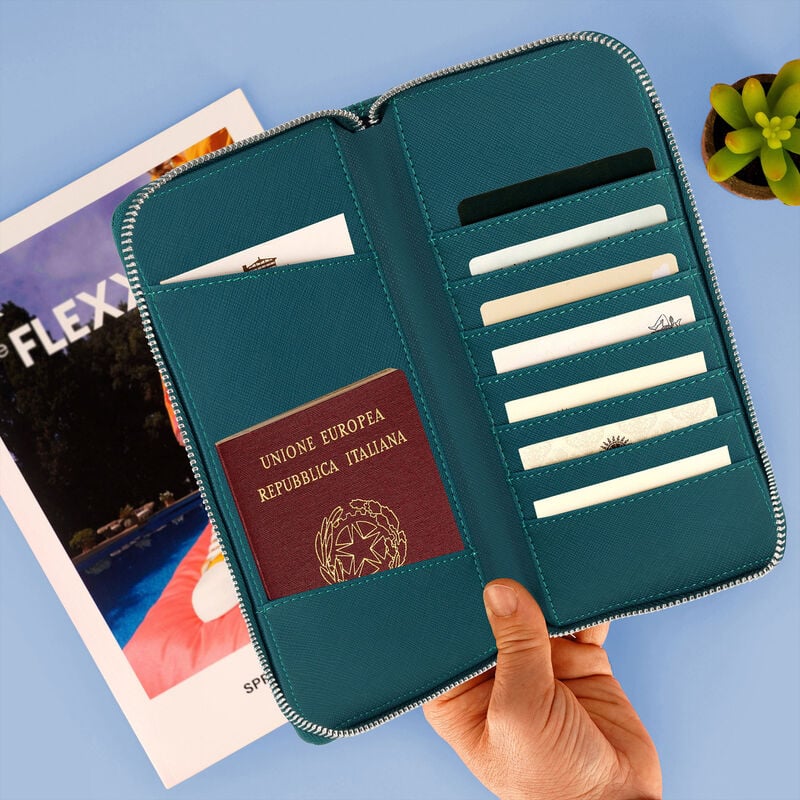 PORTA DOCUMENTOS RFID AZUL - Pilgrim Tienda para viajeros