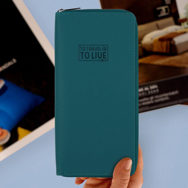 PORTA DOCUMENTOS RFID AZUL - Pilgrim Tienda para viajeros