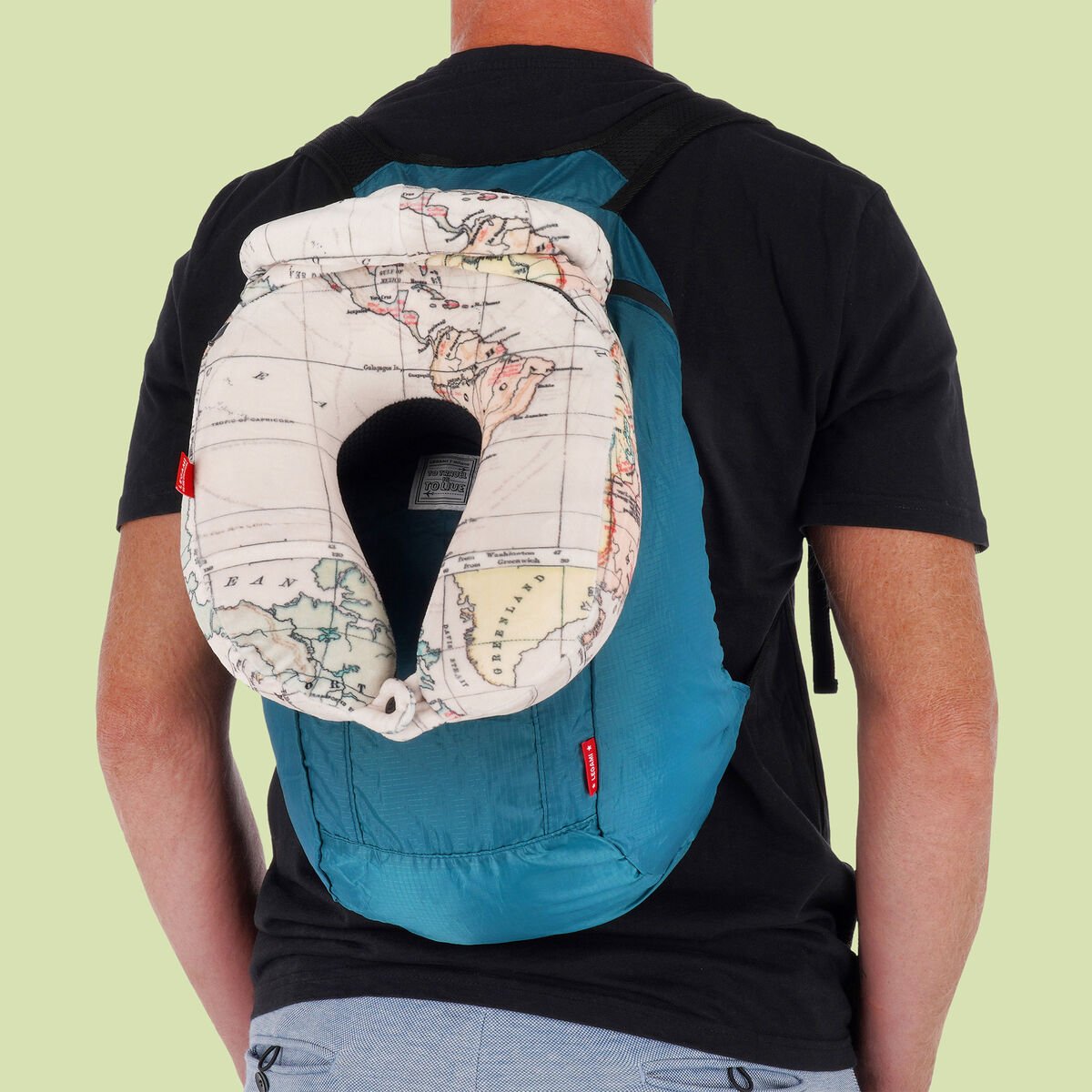 ALMOHADA DE VIAJE LEGAMI CON MEMORIA Y BOLSITO INCORPORADO - Pilgrim Tienda para viajeros