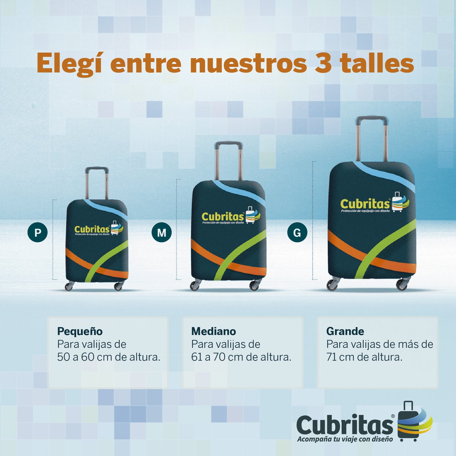 FUNDA CUBRE MALETA DISEÑO CHILE