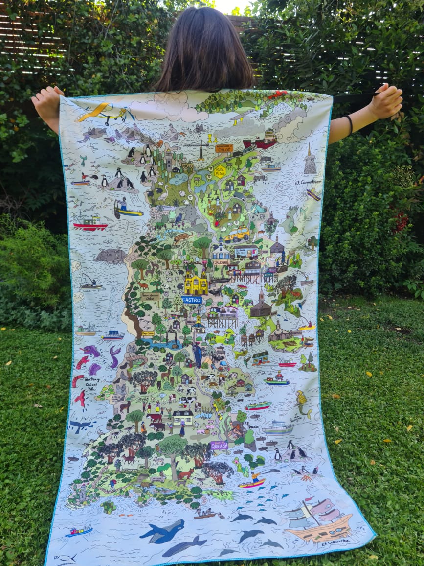 TOALLA DE VIAJE ILUSTRADA CHILOÉ - Pilgrim Tienda para viajeros