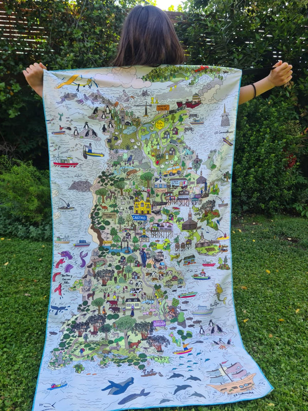 TOALLA DE VIAJE ILUSTRADA CHILOÉ - Pilgrim Tienda para viajeros
