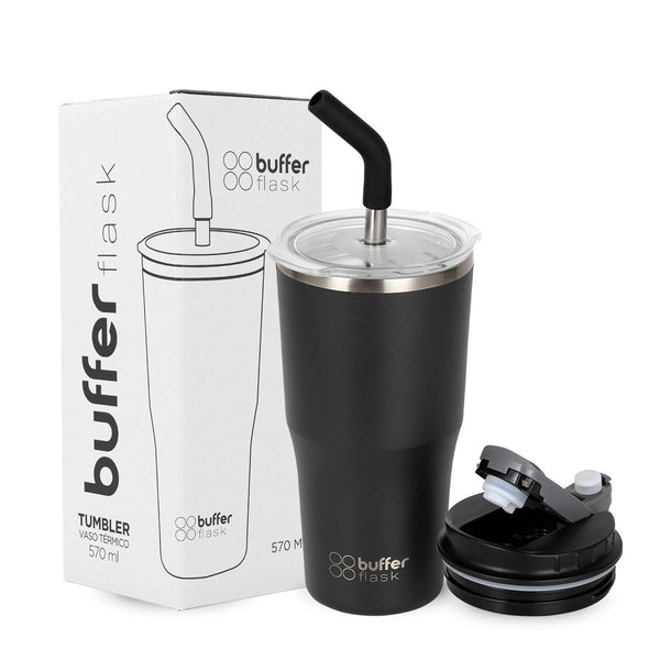 MUG VASO TERMICO BUFFER ROQUES 600ML + 2 TAPAS Y BOMBILLA - Pilgrim Tienda para viajeros