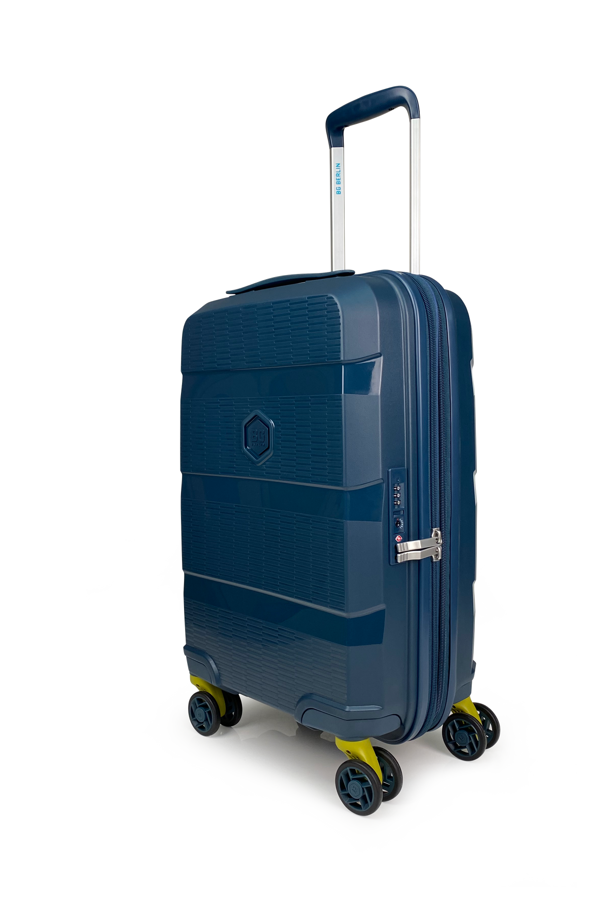 Maleta de cabina BG Berlin ZIP² 35 L (10 kg) azul marino, vista en ángulo