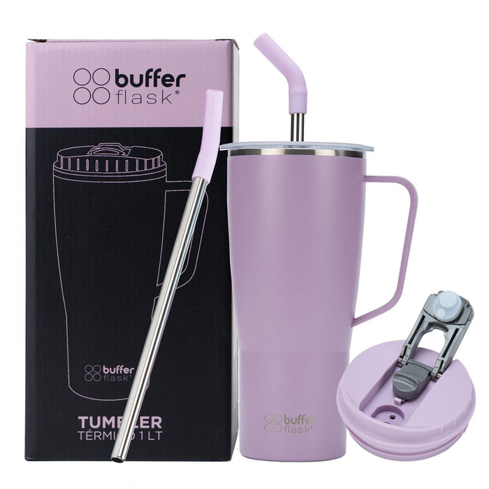 MUG VASO TÉRMICO BUFFER ROQUES 1 LT CON 2 TAPAS