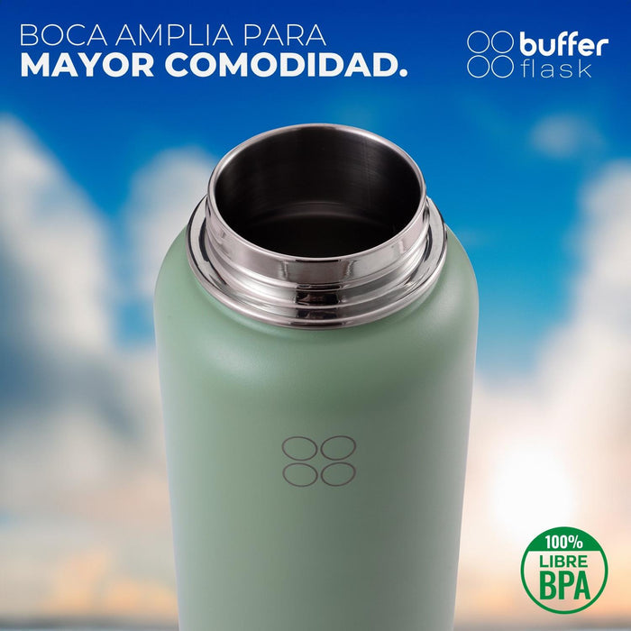 BOTELLA TERMICA BUFFER MOREA ACERO INOXIDABLE 950 ML 4 TAPAS