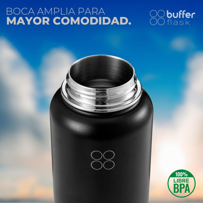 BOTELLA TERMICA BUFFER MOREA ACERO INOXIDABLE 950 ML 4 TAPAS