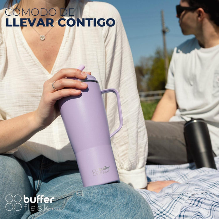 MUG VASO TÉRMICO BUFFER ROQUES 1 LT CON 2 TAPAS