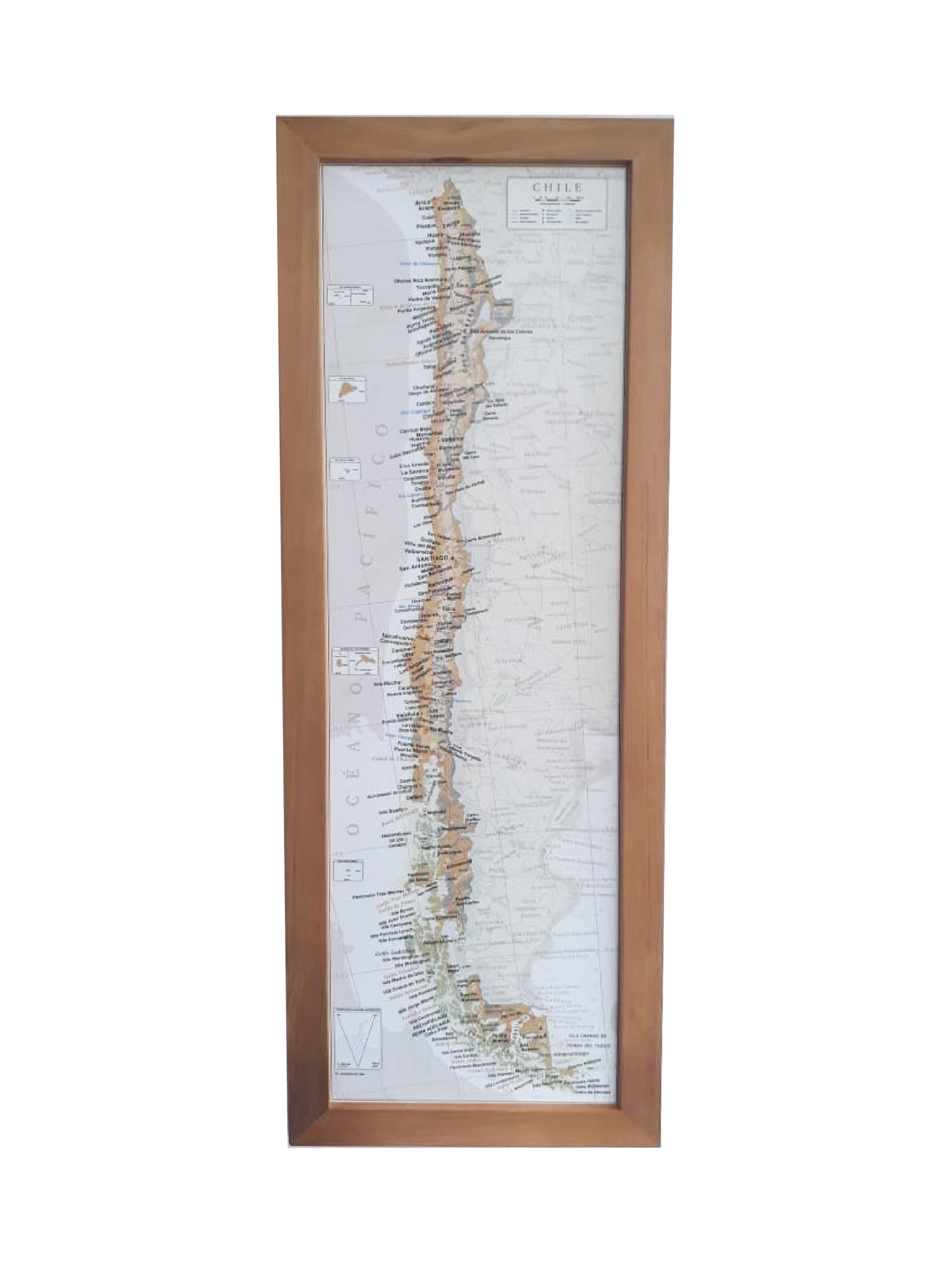 MAPA PINS CHILE CHICO MARCO MADERA