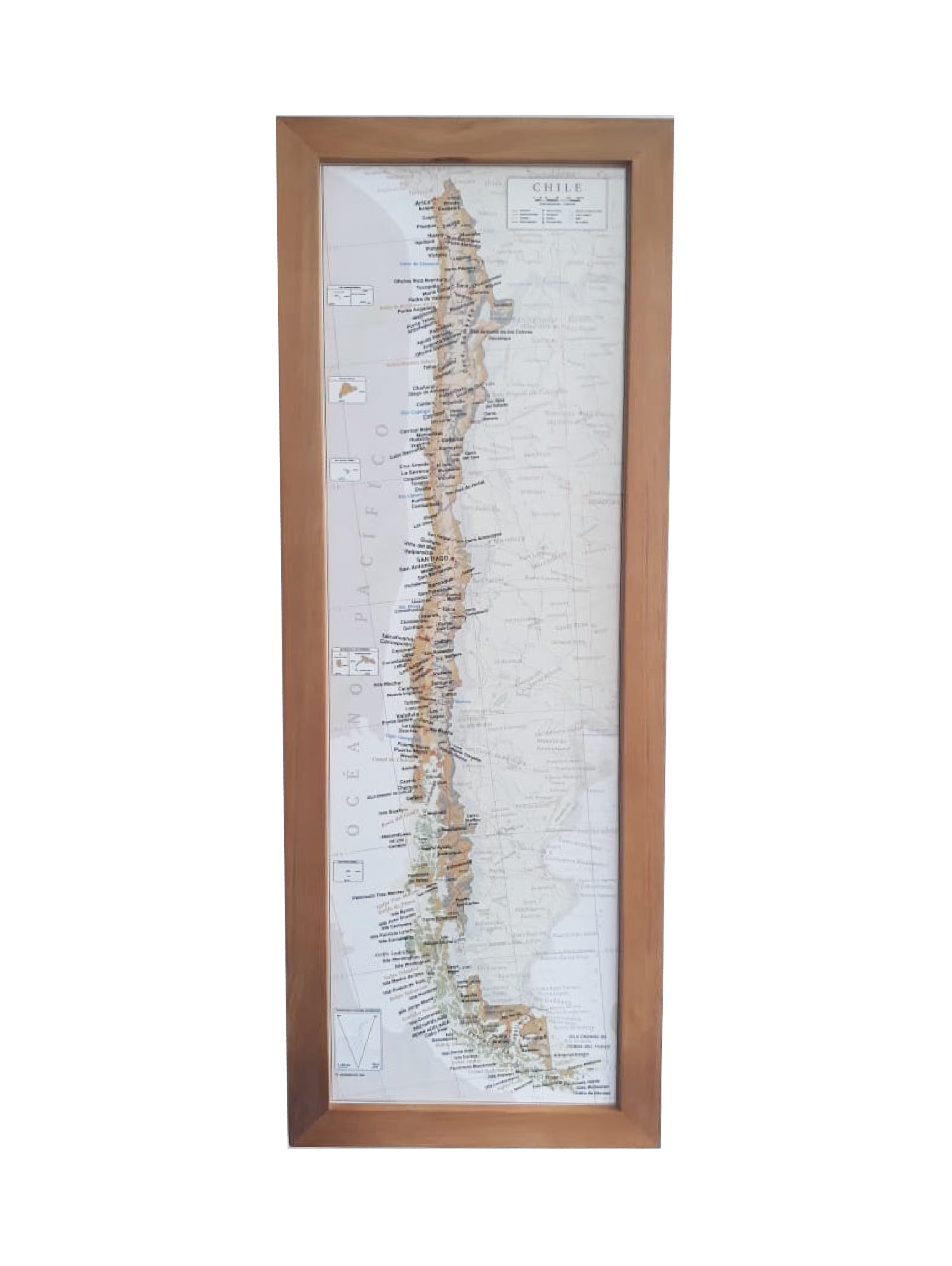 MAPA PINS CHILE CHICO MARCO MADERA