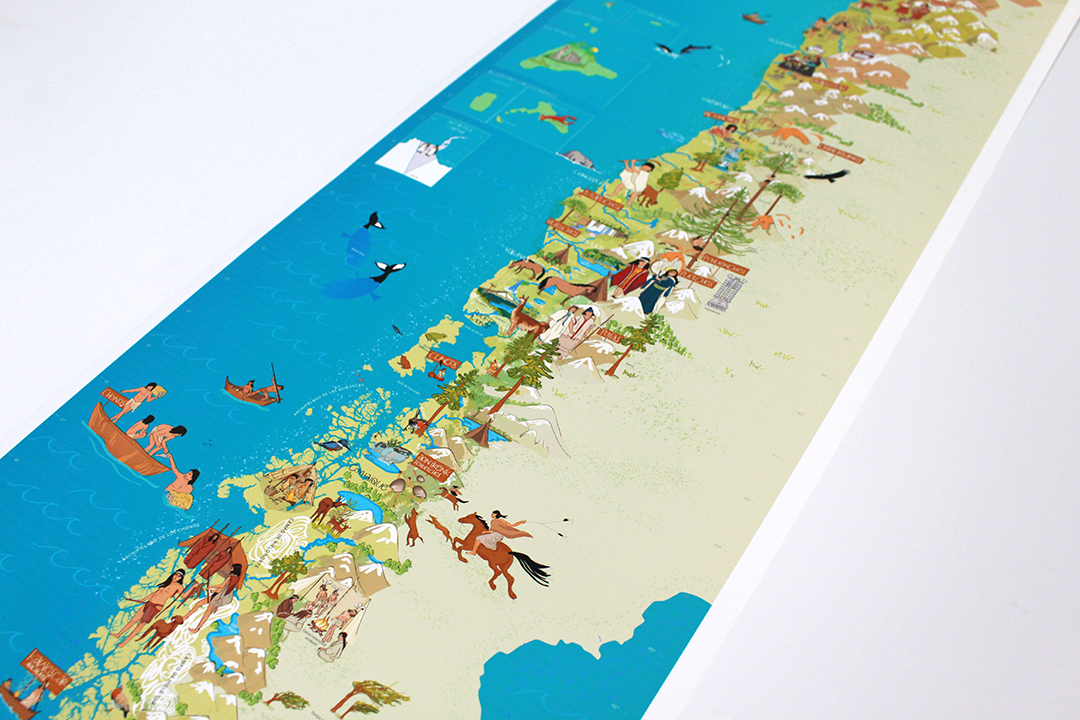 Mapa Ilustrado Pueblos Originarios de Chile - Pilgrim Tienda para viajeros