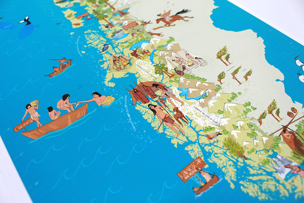 Mapa Ilustrado Pueblos Originarios de Chile - Pilgrim Tienda para viajeros