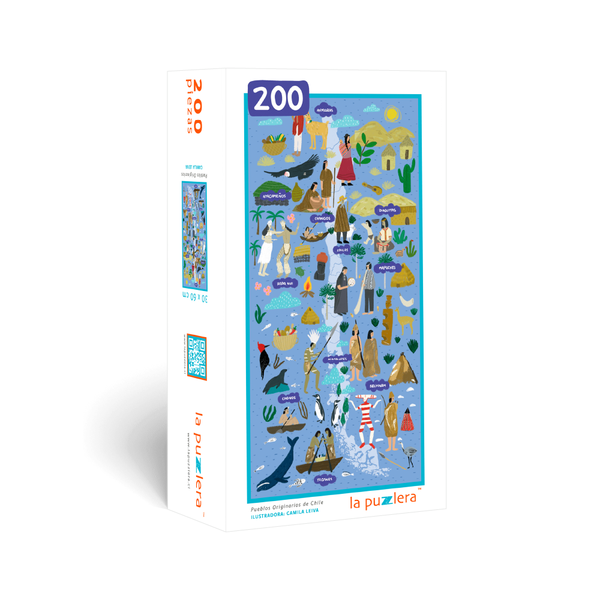 PUZZLE MAPA CHILE PUEBLOS ORIGINARIOS 200 PIEZAS - Pilgrim Tienda para viajeros