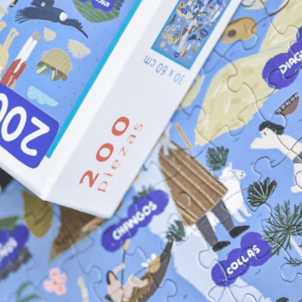 PUZZLE MAPA CHILE PUEBLOS ORIGINARIOS 200 PIEZAS - Pilgrim Tienda para viajeros