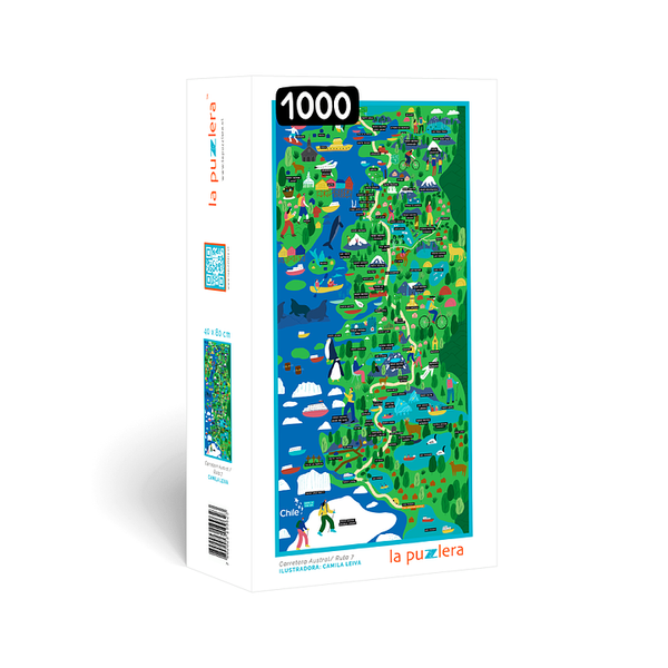 PUZZLE MAPA CARRETERA AUSTRAL 1000 PIEZAS - Pilgrim Tienda para viajeros