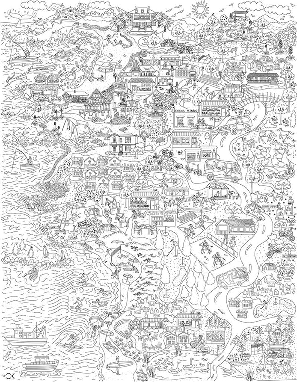 LÁMINA ILUSTRADA PARA PINTAR ZAPALLAR - Pilgrim Tienda para viajeros